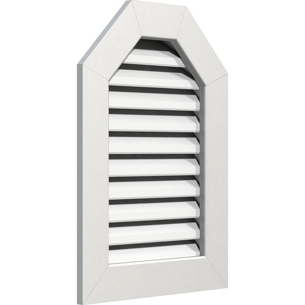 Octagonal Top Gable Vent Functional, PVC Gable Vent W/ 1 X 4 Flat Trim Frame, 30W X 30H